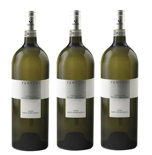 3x 1,5l - 2021er - Panizzi - Vigna Santa Margherita - MAGNUM - Vernaccia di San Gimignano D.O.C.G. - Toscana - Italien - Weißwein trocken von Panizzi