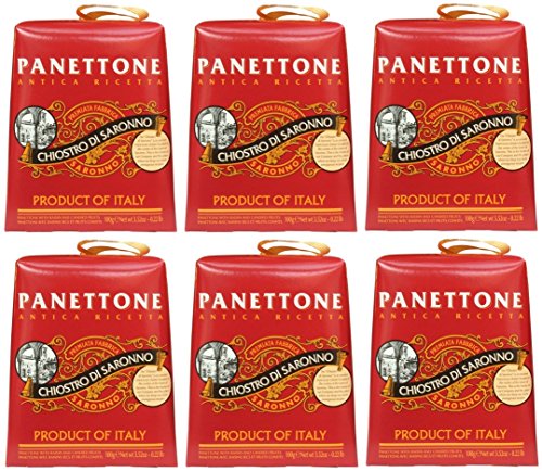 Panettone "Chiostro di Saronno" - Panettoncini classici - Mini Italienischer Weihnachtskuchen - (6 X 100g) - Weihnachtspräsent von Paolo Lazzaroni & Figli spa,Italien