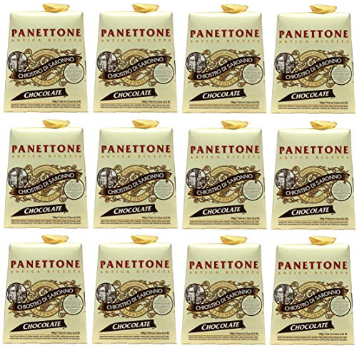 Panettone "Chiostro di Saronno" mit Schokoladenstückchen (12 x 100g) - Mini Italienischer Weihnachtskuchen - Weihnachtspräsent von Paolo Lazzaroni & Figli spa,Italien