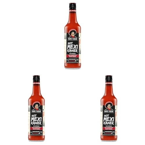 Papa Fuego Mexikaner (1 x 0.7 l) | Sehr scharfer Tomatenschnaps (Packung mit 3) von Papa Fuego