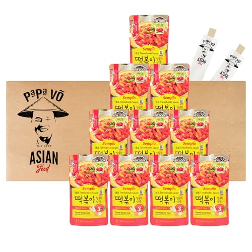 10er Pack (10x150g) Sempio Tteokbokki Topokki Sauce Süß + 2 Papa Vo Esstäbchen von Papa Vo