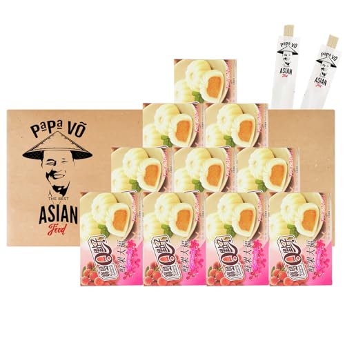 10er Pack (10x210g) TW Q Dessert Frucht Mochi Lychee + 2 Papa Vo Chopsticks von Papa Vo