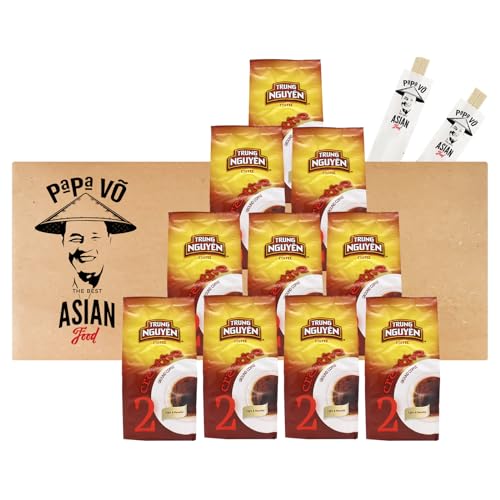 10er Pack (10x250g) Trung Nguyen Creative 2 Vietnam Kaffee Arabica Robusta gemahlen + 2 Papa Vo Chopsticks von Papa Vo