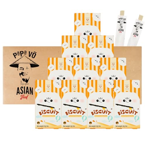 10er Pack (10x40g) Tokimeki Biscuit Sticks mit Mandeln + 2 Papa Vo Chopsticks von Papa Vo