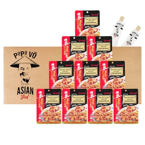 10er Pack (10x80g) Haidilao Mapo Tofu Sauce + 2 Papa Vo Essstäbchen von Papa Vo