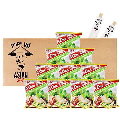 10er Pack (10x85g) A-One Instant Nudelsuppe Gemüsegeschmack Mi Chay (Papa Vo) von Papa Vo