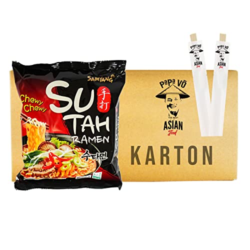 20er Pack (20x120g) Samyang Sutah Koreanische Ramen Instant Nudeln + 2 Papa Vo Esstäbchen von Papa Vo