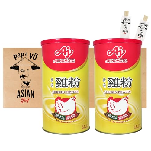 2er Pack (2x1kg) Chicken Powder Hühnerbrühe in Pulverform + 2 Papa Vo Chopsticks von Papa Vo