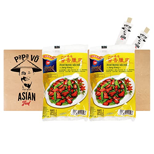 2er Pack (2x250g) Oriental Kitchen Getrockneter Schweinebauch + 2 Papa Vo Chopsticks von Papa Vo