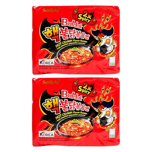 2er Pack (2x700g) Samyang Doppel Hot Chicken Flavour Instant Ramen Nudeln von Papa Vo