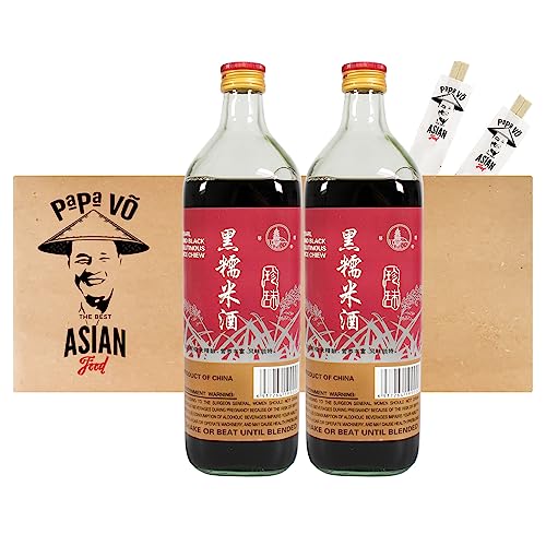 2er Pack (2x750ml) Qinta Schwarzer Reiswein 12% vol. + 2 Papa Vo Chopsticks von Papa Vo