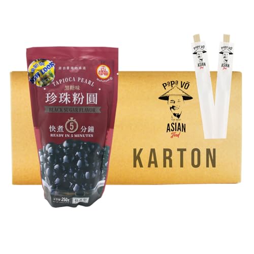 36er Pack (36x250g) Wu Fu Yuan Tapioka Perlen schwarz + 2 Papa Vo Chopsticks von Papa Vo