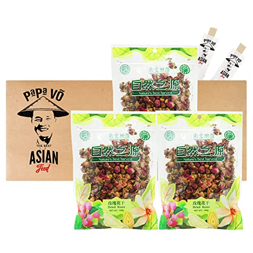 3er Pack (3x 100g) Nature´s best harvest Getrocknete kleine Rosen (Papa Vo®) von Papa Vo