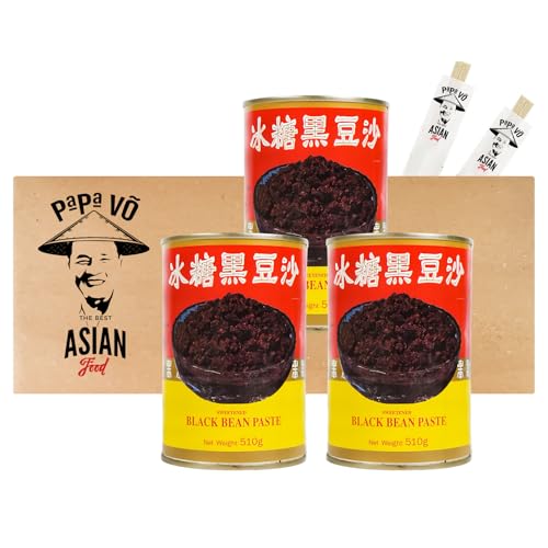 3er Pack (3x 510g) Wu Chung Süsse Schwarze Bohnenpaste + 2 Papa Vo Essstäbchen von Papa Vo