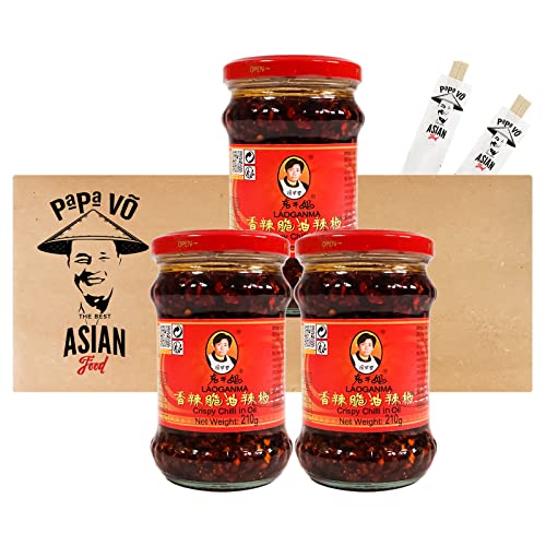 3er Pack (3x210g) Lao Gan Ma Crispy Chilli in Öl (Papa Vo®) von Papa Vo