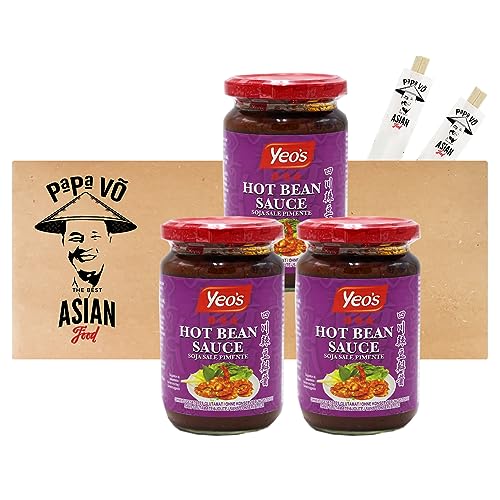 3er Pack (3x285g) Yeo´s Scharfe Bohnensauce + 2 Papa Vo Chopsticks von Papa Vo