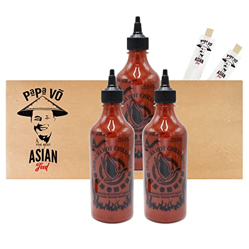 3er Pack (3x455ml) Flying Goose Sriracha Blackout Scharfe Chilli Sauce (Papa Vo®) von Papa Vo