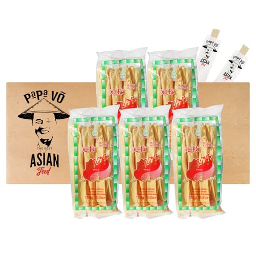 5er Pack (5x150g) Eaglobe Getrocknete Sojastange Tau Hu Ky + 2 Papa Vo Chopsticks von Papa Vo