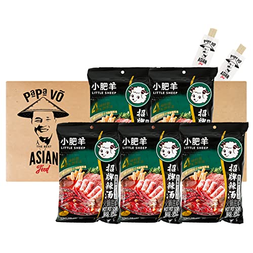 5er Pack (5x235g) Little Sheep SCHARFES Hot Pot Base Fondue Suppenbasis (Papa Vo®) von Papa Vo