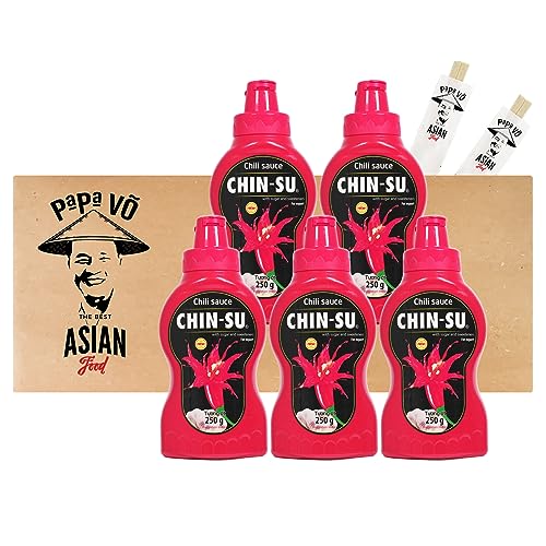 5er Pack (5x250g) Chin-Su Chillisauce Tuong Ot + 2 Papa Vo Chopsticks von Papa Vo