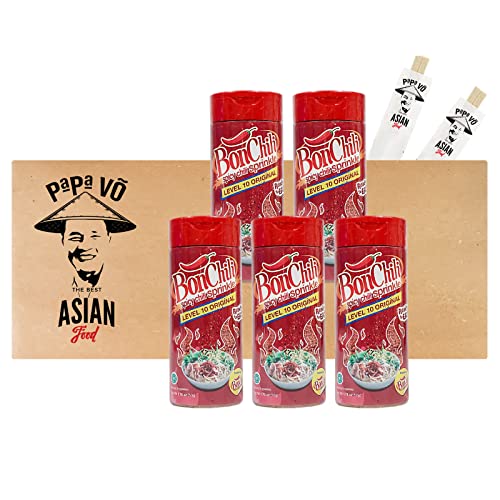 5er Pack (5x50g) Kobe Bon Chilli Gewürzmischung Level 10 + 2 Papa Vo Chopsticks von Papa Vo