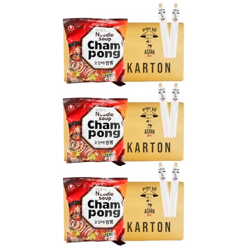 60er Pack (60x124g) Nongshim Champong Ramen + 2 Papa Vo Chopsticks von Papa Vo