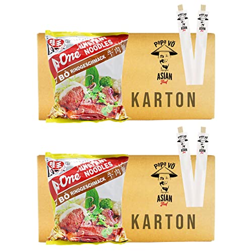 60er Pack (60x85g) A-One Instant Nudelsuppe Rind Geschmack Mi Bo (Papa Vo) von Papa Vo