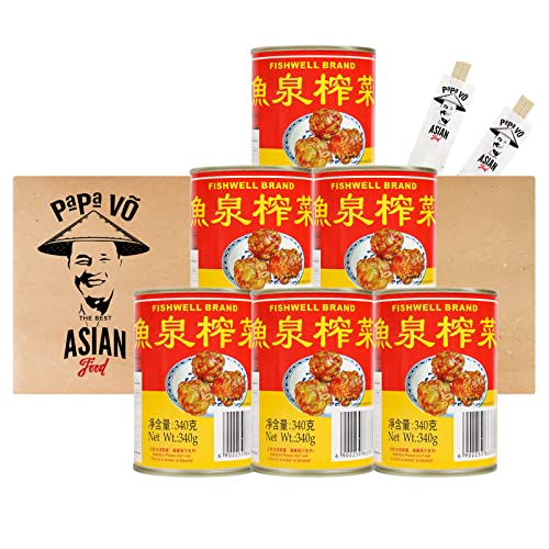 6er Pack (6x340g) Szechuan Eingelegter Rettich ganz (Papa Vo®) von Papa Vo