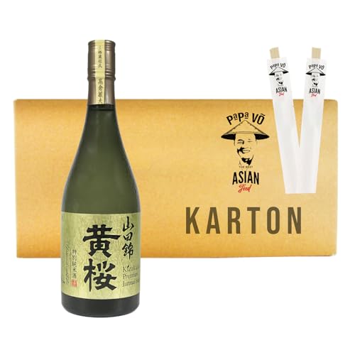 6er Pack (6x720ml) Tokubetsu Junmai Yamadanishiki Japanischer Sake 15% vol. + 2 Papa Vo Stäbchen von Papa Vo