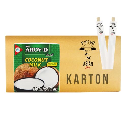 72er Pack (72x150ml) Aroy-D Kokosmilch + 2 Papa Vo Essstäbchen von Papa Vo