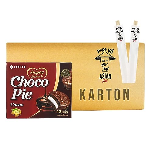 8er Pack (8x336g) Lotte Choco Pie Kakao + 2 Papa Vo Chopsticks von Papa Vo