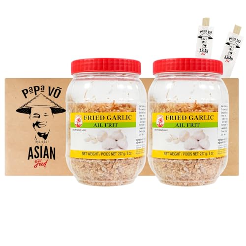 Cock Fritierter Knoblauch (2x227g) + 2 Papa Vo Chopsticks von Papa Vo