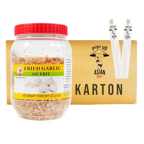 Fritierter Knoblauch (12x227g) + 2 Papa Vo Chopsticks von Papa Vo