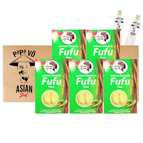 Heritage Afrika Instant Fufu Mehl (5x700g) + 2 Papa Vo Chopsticks von Papa Vo