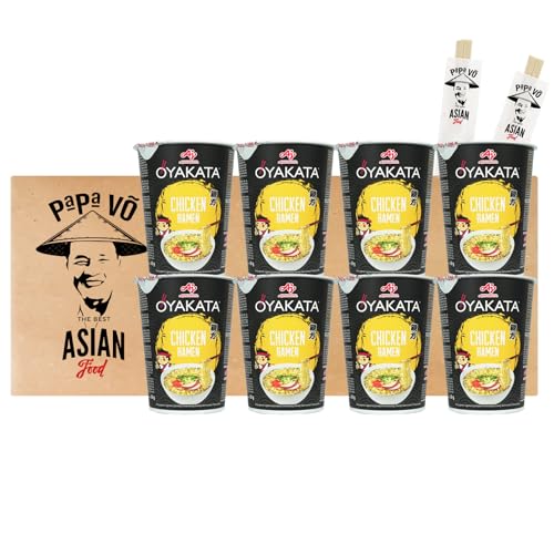 Instantnudeln Chicken Geschmack Ramen Cup (8x63g) + 2 Papa Vo Stäbchen von Papa Vo