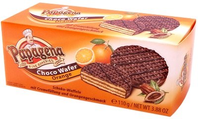 Waffeln schokoladen mit Orangencremefuelung 110g von Papagena