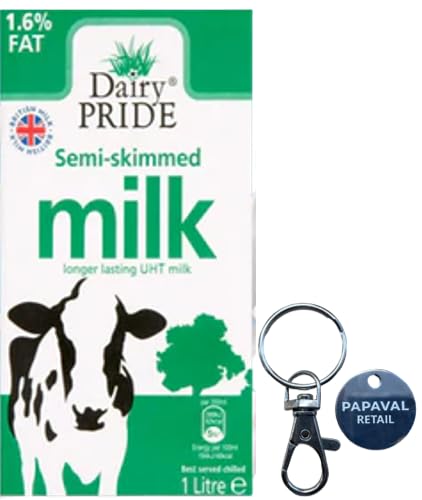 Dairy Pride UHT-Milch, 1 l, mit Schlüsselanhänger (12 x 1 l, halbentrahmte Milch) von Papaval Retail