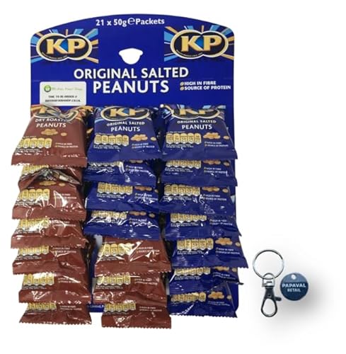 KP Peanuts Pub herzhafte Snacks 50 g Pub Karte mit Schlüsselanhänger (21 x 50 g, gemischt (gesalzen & trocken geröstet) von Papaval Retail