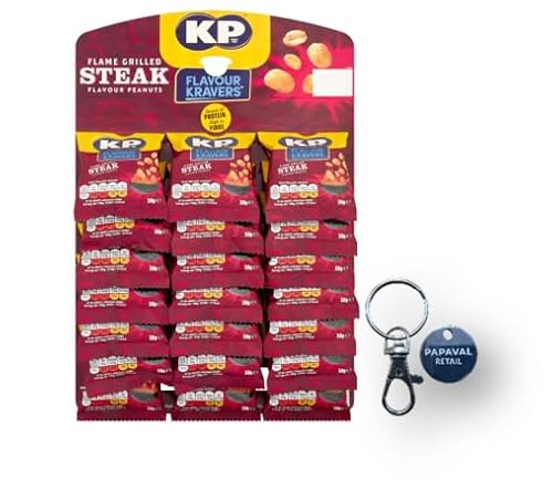 KP Peanuts Pub herzhafte Snacks Packung mit 50 g Pub Karte mit Schlüsselanhänger (21x50g, geflammt) von Papaval Retail