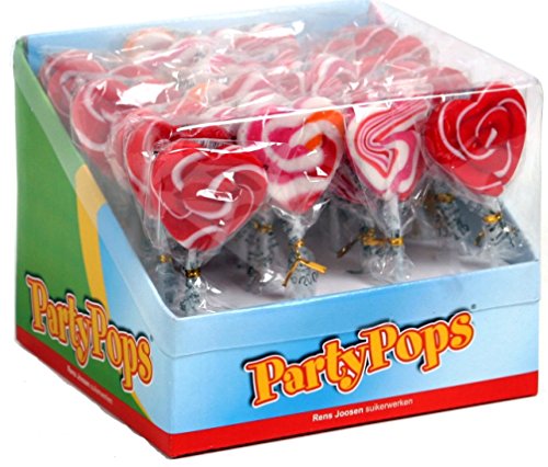 Party Pops Herzförmige Lollies 20 g (24 Stück) von Party Pops