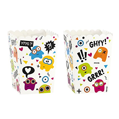 6 Popcorn Boxen, Monster von PartyDeco