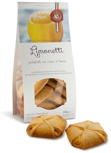 200g Riesen Kekse Zitronen Butterkekse Limonetti - Italienisches Buttergebäck mit Zitronenfüllung von Passione Italia