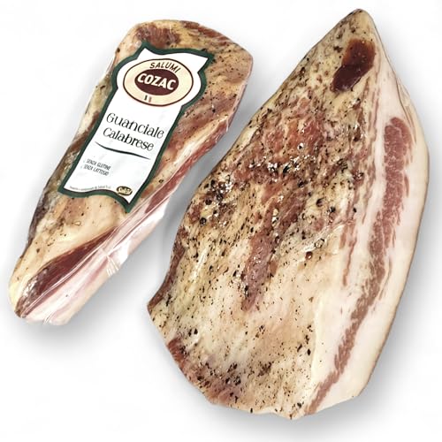 Italienische Guanciale aus Kalabrien- Schweinebacke luftgetrocknet mit mildem Paprikapulver (300, Gramm) von Passione Italia