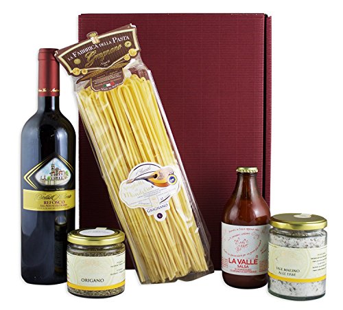 Italienisches Genießer Geschenkset Napoli mit Rotwein, Pasta und bester, italienischer Feinkost von Passione Italia