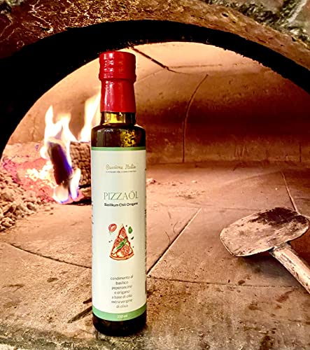 Passione Italia Pizzaöl Gewürzöl aus Sizilien Olivenöl extra vergine mit frischen Basilikum, Oregano und Chili 250ml von Passione Italia