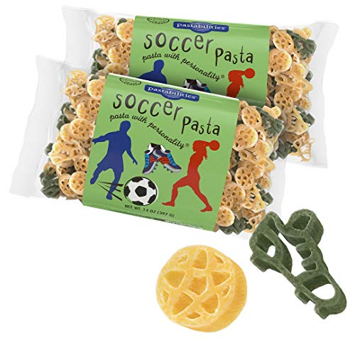 Pastabilities Fußball-förmige Nudeln, Ball und Fußball-Stollen, lustige geformte Nudeln für Kinder und Jugendspieler, gentechnikfreie natürliche Weizenpasta, 400 ml, 2 Stück von Pastabilities