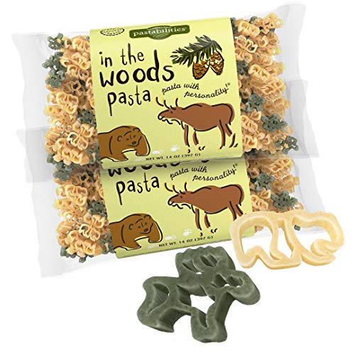 Pastabilities In the Woods Pasta, lustige Bären- und Elch-förmige Nudeln für Kinder, gentechnikfreie natürliche Weizenpasta, 400 ml (2 Stück) von Pastabilities