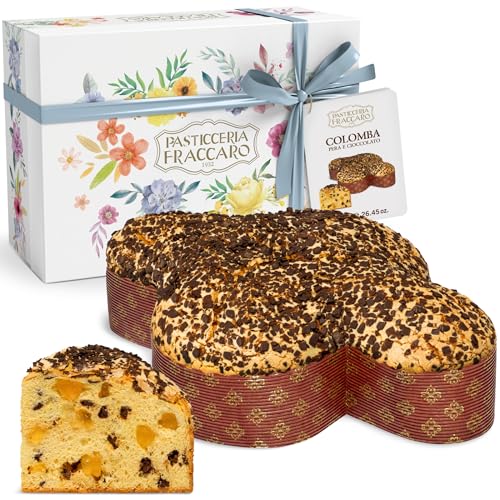 Handwerkliche Ostertaube mit Birne und Schokolade, 750g - Pasticceria Fraccaro 1932, traditionelles Ostergebäck mit weichem und duftendem Teig, kandierten Birnen und Schokoladenstückchen, Geschenkbox von Pasticceria Fraccaro 1932