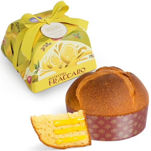 Handwerklicher Panettone gefüllt mit Limoncello-Creme (750 g), Pasticceria Fraccaro 1932 – ohne kandierte Früchte und Rosinen, mit Mutterhefe, handwerklich verpackt – Weihnachtsdessert Made in Italy von Pasticceria Fraccaro 1932