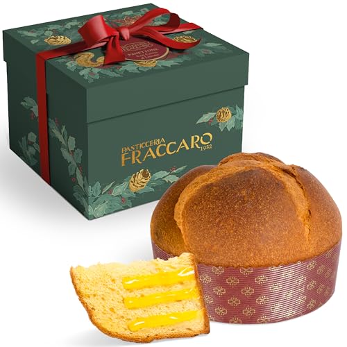 Handwerklicher Panettone mit Zitrone, 750 gr - Pasticceria Fraccaro 1932 – gefüllt mit zarter Zitrone-Creme, natürlich gesäuertes Weihnachtsdessert nur mit Mutterhefe, Geschenkbox von Pasticceria Fraccaro 1932